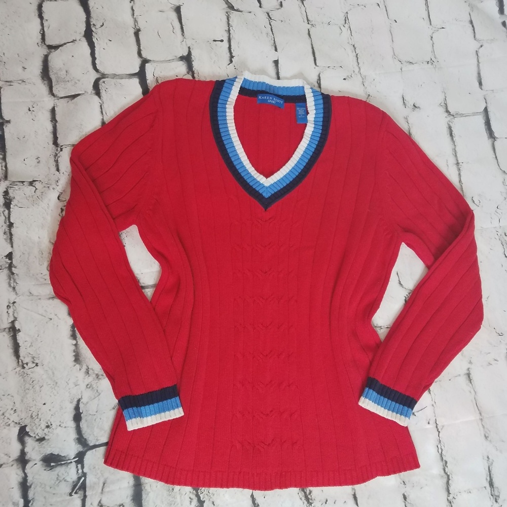 Karen Scott Sport Cable Knit Sweater sz Lg